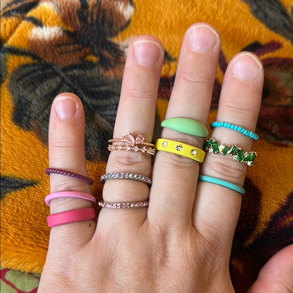 Colorful Women's Ring Set